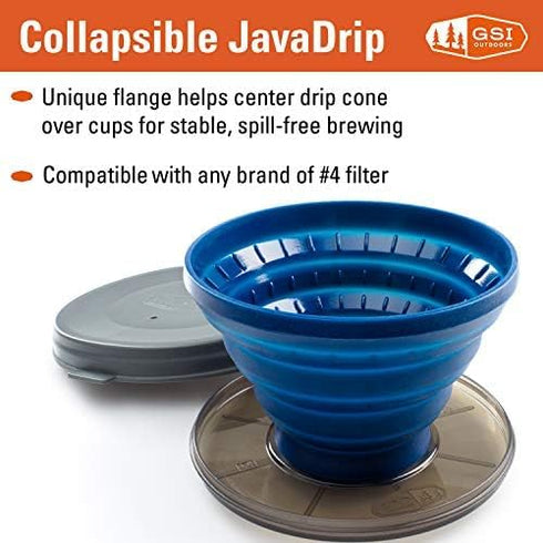 GSI Outdoors Travel Drip Coffee Maker, Pour-Over Java Drip I Collapsible Cone Fits All Coffee Cups & Mugs