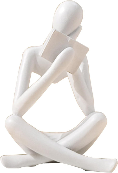 HyabDiop Bookshelf Decor Thinker Statue - Abstract Style Thinker Sculptures Modern Aesthetic Figurine
