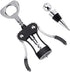 Foho Wine Opener, Multifunctional Wing Corkscrew for Wine and Beer Bottles, Luxury Waiter Corkscrew Set, Black