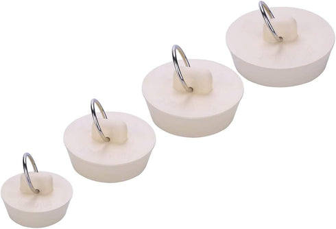 Bath Tub Drain Stoppers, 4 Pieces Rubber Sink Bathtub Plug Seal with Hanging Ring for Kitchen Bathroom Laundry
