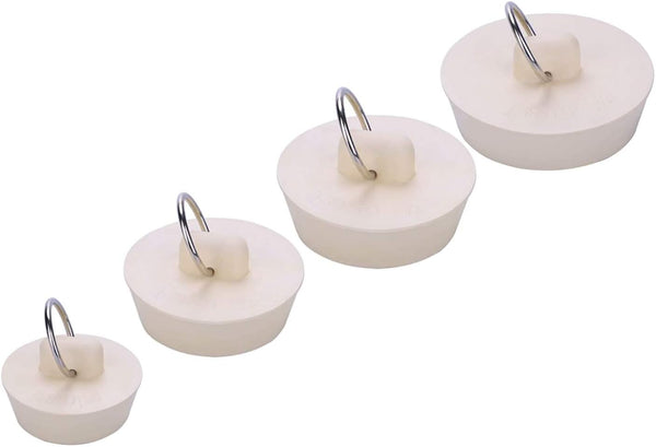 Bath Tub Drain Stoppers, 4 Pieces Rubber Sink Bathtub Plug Seal with Hanging Ring for Kitchen Bathroom Laundry