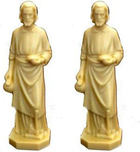 2 X St Joseph Statue Home Seller Faith Saint House, 3.5 Inch Figurine, New