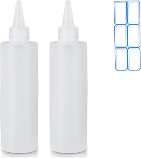 DTDNZKN 2 Pack 10 Oz (300ml) Condiment Squeeze Bottles, Leak Proof Refillable
