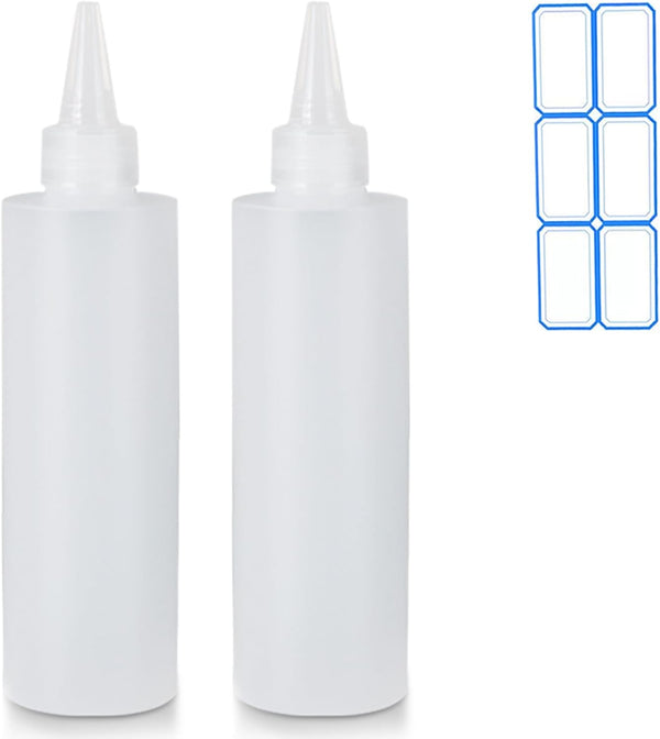 DTDNZKN 2 Pack 10 Oz (300ml) Condiment Squeeze Bottles, Leak Proof Refillable
