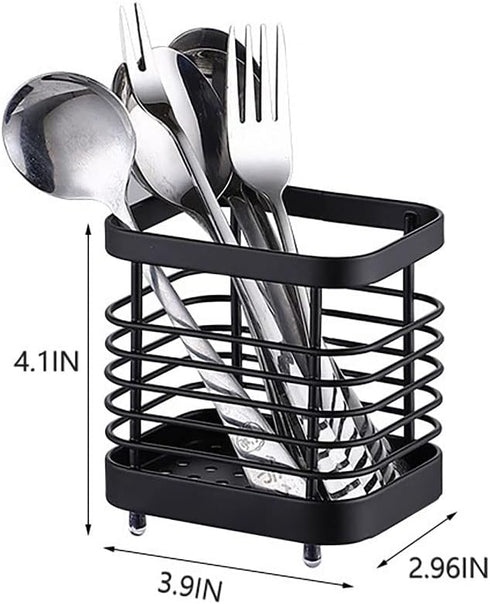 Black Wire Utensil Holder for Kitchen Counter, Tool Utensil Holder for Cooking Spatula Spoon