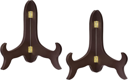 uxcell 2pcs 8" Wooden Easel Plate Holders, Folding Display Stand Brown for Picture Frames