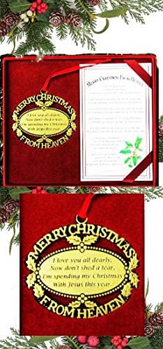 Gold Plated Keepsake Memorial Ornament with Poem, Gift Box, Christmas Tree