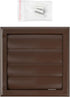 Plastic 4" Brown Dryer Vent Cover with Flange - Exhaust Ventilation Grille with Shutters for Various Ventilation Systems