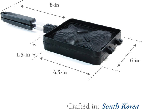 Taiyaki Japanese Fish-shaped Pancake Double Pan - Made in Korea