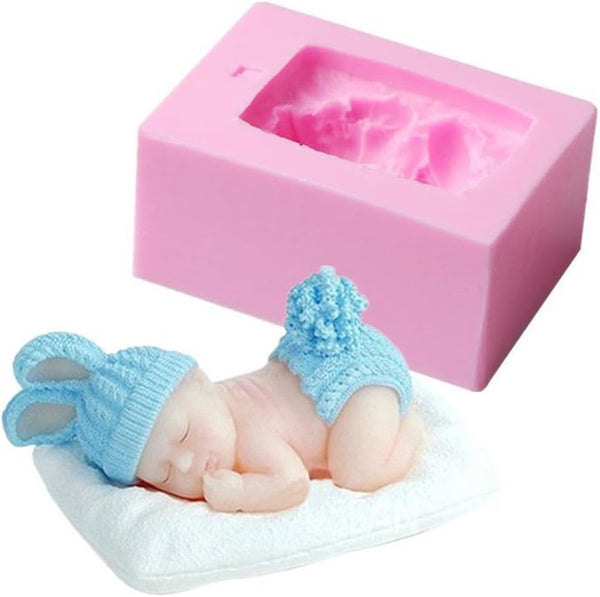 Tvoip 1Pcs New 3D Baby Silicone Mold for Bunny Chocolate Fondant Cake Decorating Tools