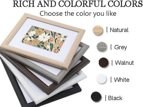 5x7 4x6 5x7 KTKDE Picture Frame, Photo Frame Walnut with Real Glass for Picture photo with Mat or photo without Mat