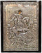 Handmade Greek Christian Orthodox Wood-Metallic Icon of Saint George - 24 X 19cm Solid Wood