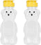 BWESOO 2Pcs Yellow 8 Oz Plastic Bear Honey Bottle Jars, Empty Honey Squeeze