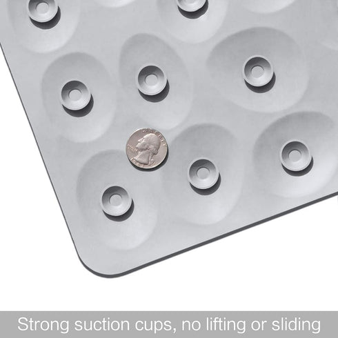 OTHWAY Non-Slip Bathtub Mat, Soft Rubber Bathroom Bathmat with Strong Suction Cups (Grey)