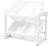 Humble Crew Compact 4 Bin Organizer with Metal Frame, White