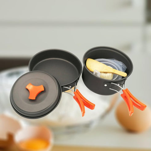 8-Piece Dinnerware Cookware Set, Camping Cooking Set, Outdoor Cutlery, Wild Pot Pan, Barbecue Utensil Sets