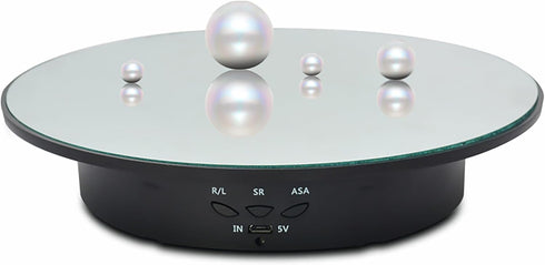 White,7.87inch /17.6lbs Rotating Display Stand Turntable Stand Spinning Stand for Product Shows Max Load,Black Round