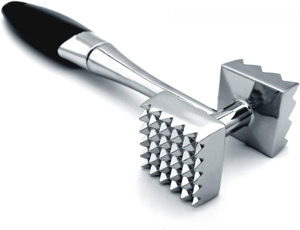 Meat Tenderizer Tool, 8.8 inches Dual-Sided Nails Meat Mallet with Rubber Comfort Grip Handle for Steak, Chicken, Fish