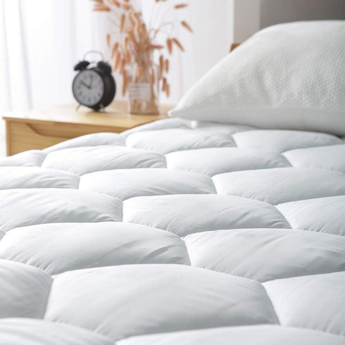 Cal King Mattress Pad - Ultra Soft Quilted Fitted Topper Cover, 8-21" Deep Pocket Protector for Home, Dorm, Hotel -