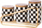Kitchen Countertop Ceramic Checkered Canisters Set, 3Pcs Grid Pattern Kitchen Jars with