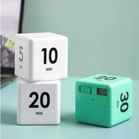 Kitchen Cube Timer - Kids Timer for ADHD, Productivity, Workout, Classroom Countdown Management Settings (15, 20, 30,