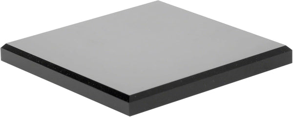 Plymor Black Acrylic Square Beveled Display Base, 5" W x 5" D x 0.5" H