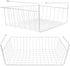 Tebery 2 Pack White Under Shelf Wire Basket, Hanging Storage Baskets for Kitchen Pantry Desk Organizer