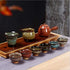 6pc Ceramic Kung Fu Tea Set with Japanese Tea Cup and Sake Cup, 2.1oz Capacity, Available in 6 Colors