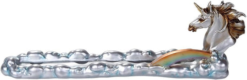 Pacific Giftware Fantasy Wonderland Unicorn Stick Incense Holder, 12 Inch, Colorful Rainbow Bridge