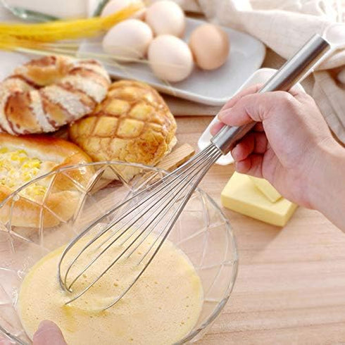 Stainless Steel Whisks Set, 3 Packs 8"+10"+12" Kitchen Whip Utensils for Blending, Whisking, Beating, Stirring