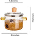 UNOSCHRIM 1.5L Glass Saucepan with Lid, Clear Heat-Resistant Glass Pot for Pasta, Soup, Milk
