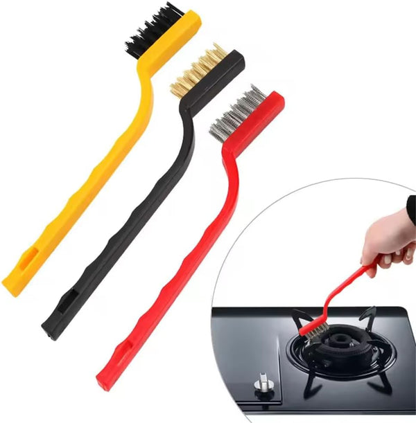 Cleaning Brush: Home Kitchen Wire Brush for Gas Stove, Gap Cleaning Tool, Hard Bristle Crevice Cleaner Set
