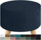 MAXIJIN Velvet Ottoman Cover - Round Slipcover Washable Foot Stool Cover Thick