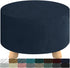 MAXIJIN Velvet Ottoman Cover - Round Slipcover Washable Foot Stool Cover Thick