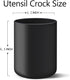 Black Kitchen Utensil Holder for Countertop, Matte Cooking Utensils Holder, Modern Ceramic Crock Easy to Clean for