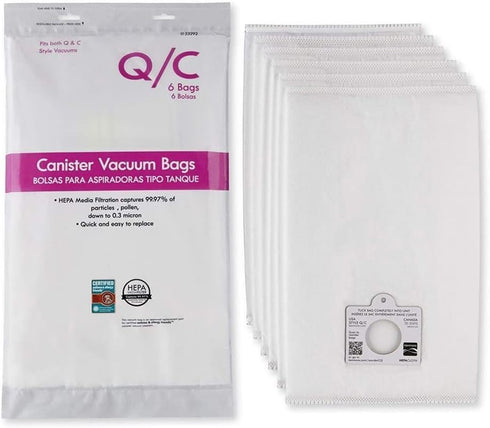 Eagles 6pack Replacement Style Q/C Vacuum Bags, Compatible with Kenmore Canister Vacuum