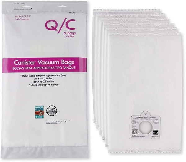 Eagles 6pack Replacement Style Q/C Vacuum Bags, Compatible with Kenmore Canister Vacuum