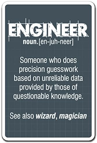 Engineer Guess Work Sign - Work Engineering Student Job | Indoor/Outdoor | 20" Tall