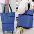Vikooyes Collapsible Shopping Grocery Bag with Wheels Rolling Tote Bag with Wheels Large Reusable Shopping Bags