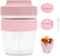 Breakfast On The Go Cups, 20 oz Overnight Oats Containers with Lid & Folding Spoon, Pink