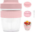 Breakfast On The Go Cups, 20 oz Overnight Oats Containers with Lid & Folding Spoon, Pink