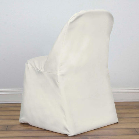5 Efavormart PCS Ivory Linen Polyester Folding Chair Covers for Dining Chairs Party Wedding Banquet Outdoor Event