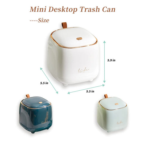 WDPUCHU Countertop 5 0.5 Gallon/1.5 Mini Trash Can with Rolls of Trash Bags, Waste Can with Press Type Lid, Liter