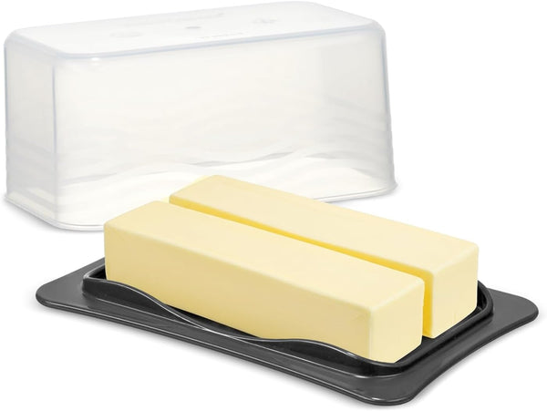 SIGNORA WARE Signoraware Wide Butter Dish with Lid Fits, Airtight, Stackable, BPA-Free Plastic, Microwave