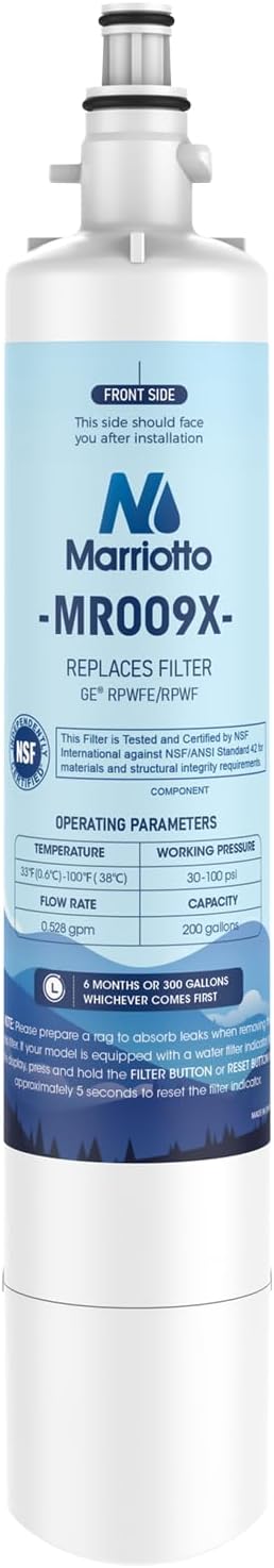 MARRIOTTO Replacement Water Filter for GE® RPWFE, RPWF, Compatible with GFE28GELDS, Pack of 1