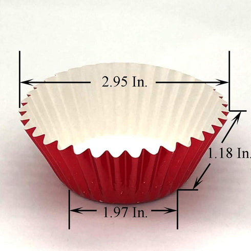 Bright Red Foil Cupcake Liners Standard Sized Baking Cups for Party, Wedding and More, 120-Count by Huaswan
