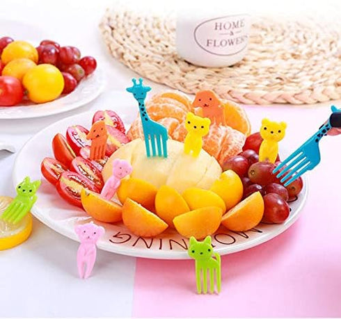 Tegg 30PCS Cute Animal Bento Decoration Food Picks Forks Skewers for Lunch Box Mini Cartoon Toothpicks