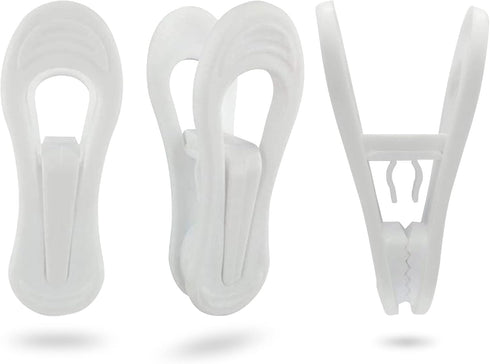 Hanger Clips 30 Pack - Multi-Purpose Finger Clips for Plastic Clothes Hangers, White