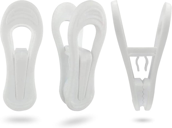 Hanger Clips 30 Pack - Multi-Purpose Finger Clips for Plastic Clothes Hangers, White