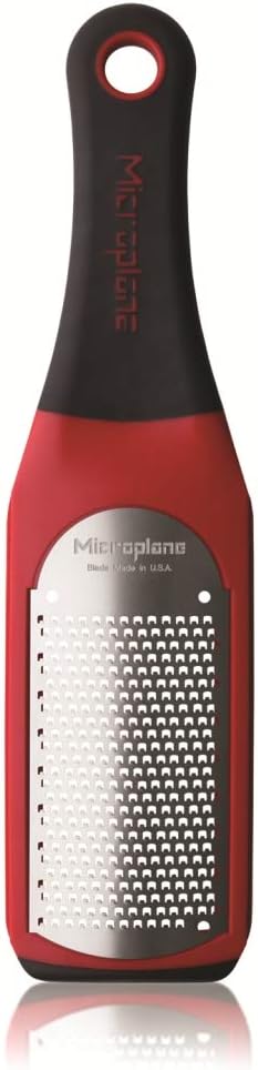 Microplane Artisan Series Cheese Grater and Zester, Fine, Red
